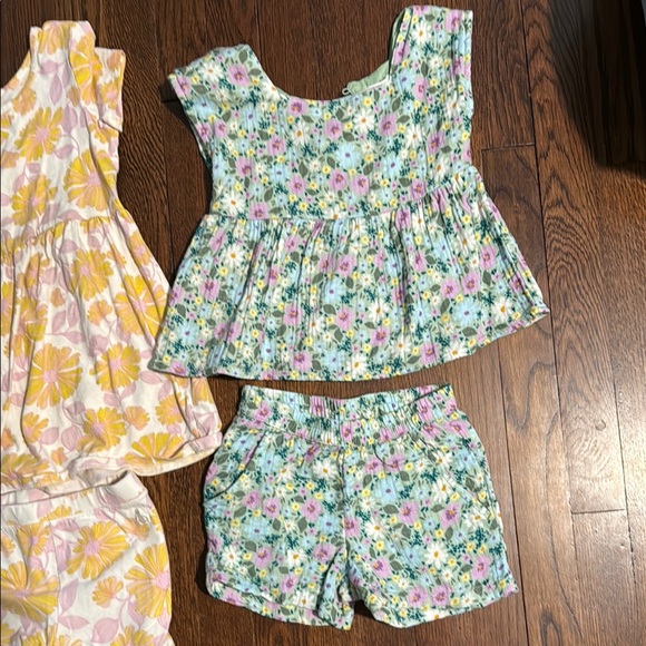 Floral Kids shorts set- Yellow and Blue - Picture 2 of 8